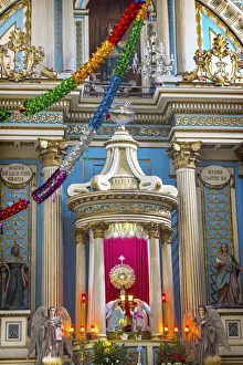 Colorful basilica altar Templo de la Limpia Concepcion, Puebla, Mexico Colorful basilica altar Templo de la Limpia Concepcion, Puebla, Mexico