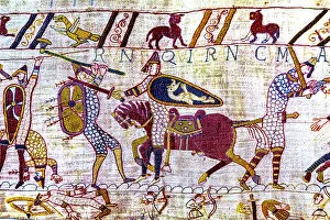 Battle Of Hastings Prints: Colorful Medieval Bayeux Tapestry Print