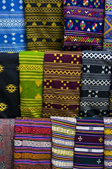 Colorful traditional cloth for sale, Park, Bhutan Colorful traditional cloth for sale, Park, Bhutan