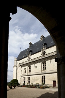 The courtyard of Chateau de Chaumont-Sur-Loire. Chaumont-Sur-Loire. Loire Valley. France The courtyard of Chateau de Chaumont-Sur-Loire. Chaumont-Sur-Loire. Loire Valley. France