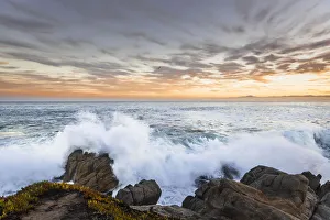 Crashing winter waves on the rocks of Lover's Point in Pacific Grove Crashing winter waves on the rocks of Lover's Point in Pacific Grove