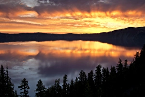 Crater Lake at Sunrise; Crater Lake National Park; Oregon; USA Crater Lake at Sunrise; Crater Lake National Park; Oregon; USA