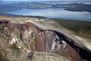 Crater of Mount Tarawera, and Lake Tarawera, near Rotorua, North Island, New Zealand Crater of Mount Tarawera, and Lake Tarawera, near Rotorua, North Island, New Zealand