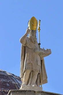 Croatia, Dubrovnik, statue of St. Blaise on top of church of St. Blaise Croatia, Dubrovnik, statue of St. Blaise on top of church of St. Blaise