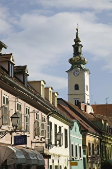 Croatia-Zagreb. Old Town Zagreb-Tkalciceva Street Cafe/Restaurant Area and St. Mary Croatia-Zagreb. Old Town Zagreb-Tkalciceva Street Cafe/Restaurant Area and St. Mary