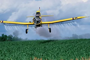 Images Dated 2005: Cropdusting a Corn Field in Saline County, Nebraska Print