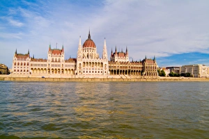 Cruise river taken from ship of Danube River and Parliament in Budapest Hungary Cruise river taken from ship of Danube River and Parliament in Budapest Hungary