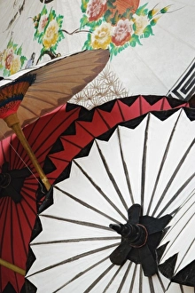 Decorative umbrellas for sale at Umbrella Making Center, Bo Sang, near Chiang Mai Decorative umbrellas for sale at Umbrella Making Center, Bo Sang, near Chiang Mai