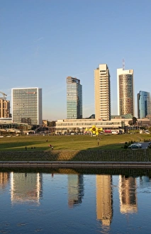 Downtown Vilnius, Lithuania, with skyline and skyscrapers Downtown Vilnius, Lithuania, with skyline and skyscrapers