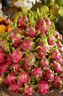 Dragon fruit, Can Duoc Market, Long An Province, Mekong Delta, Vietnam Dragon fruit, Can Duoc Market, Long An Province, Mekong Delta, Vietnam