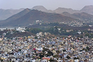 Urban Asia Landscape Prints: Elevated view of Udaipur, India