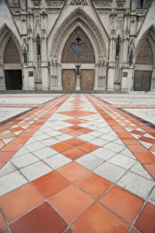 Breugel Prints: National Basilica Front Entrance Patio Print, Quito Ecuador
