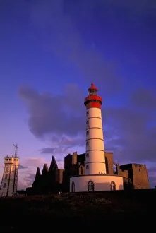 EU, France, Brittany, Finistere, St. Mathieu, Pointe De St. Mathieu, Lighthouse at dawn EU, France, Brittany, Finistere, St. Mathieu, Pointe De St. Mathieu, Lighthouse at dawn