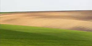 Europe, Czech Republic, Moravia. Panoramic of farm fields Europe, Czech Republic, Moravia. Panoramic of farm fields