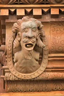 Europe; France; Alsace province; Colmar. Detail of one of 111 gargoyle heads on the Europe; France; Alsace province; Colmar. Detail of one of 111 gargoyle heads on the