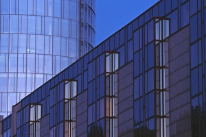 Europe, Germany, Cologne (Koln), skyscapers downtown that have window covered exteriors Europe, Germany, Cologne (Koln), skyscapers downtown that have window covered exteriors