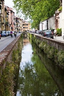 Europe; Italy; Lucca; Water channel Flowing through Lucca Europe; Italy; Lucca; Water channel Flowing through Lucca