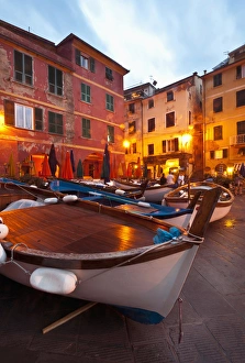 Europe, Italy, Tuscany, Cinque Terre. Fishing boats at rest in Vernazza in the Cinque Europe, Italy, Tuscany, Cinque Terre. Fishing boats at rest in Vernazza in the Cinque