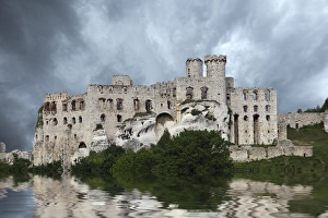 Europe, Poland. Composite of Ogrodzieniec Castle Europe, Poland. Composite of Ogrodzieniec Castle