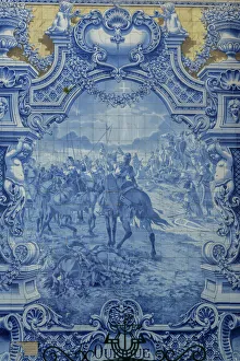Europe, Portugal, Lisbon, azulejo, painted blue tile Europe, Portugal, Lisbon, azulejo, painted blue tile