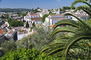 Europe, Portugal, Obidos. Ancient city wall, medieval structure encircles historic Obidos Europe, Portugal, Obidos. Ancient city wall, medieval structure encircles historic Obidos