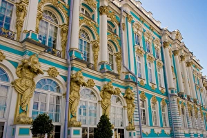 Europe, Russia, Pushkin. Portion of Catherine Palace Europe, Russia, Pushkin. Portion of Catherine Palace