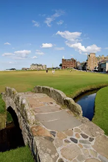 St Andrews Prints: St Andrews Old Golf Course Print - Swilcan Bridge at the 18th Hole