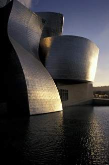 Europe, Spain, Bilbao Guggenheim Museum on the shore of the Nervion River Europe, Spain, Bilbao Guggenheim Museum on the shore of the Nervion River