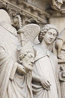 Exterior statue detail, Notre Dame cathedral, Paris, France Exterior statue detail, Notre Dame cathedral, Paris, France