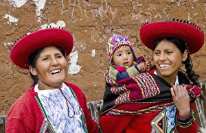 Family with baby in traditional dress in Cusco Cuzco Peru South America (MR) Family with baby in traditional dress in Cusco Cuzco Peru South America (MR)