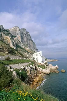 Images Dated 15th April 2005: Famous Rock of Gibraltar with Mediterranean cliffs in Gibraltar U K Country