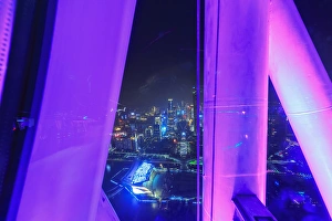 Ferris Wheel structure near top of 600 meter Canton Tower, observation deck, Guangzhou Ferris Wheel structure near top of 600 meter Canton Tower, observation deck, Guangzhou