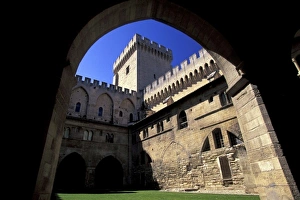 France, Provence, Vaucluse, Avignon. Palais des Papes, courtyard view France, Provence, Vaucluse, Avignon. Palais des Papes, courtyard view