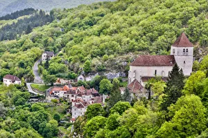 France, view of Saint-Cirq Lapopie over the River Lot France, view of Saint-Cirq Lapopie over the River Lot