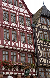 Gabled architecture of Romerberg, Old Town, Frankfurt, Germany Gabled architecture of Romerberg, Old Town, Frankfurt, Germany