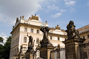 Gate to enter the Archbishop Palace of tourist city of Prague in Czech Republic Gate to enter the Archbishop Palace of tourist city of Prague in Czech Republic