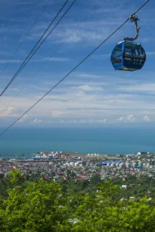 Georgia, Batumi. Anuria Mountain, Argo Cable Car and city skyline Georgia, Batumi. Anuria Mountain, Argo Cable Car and city skyline