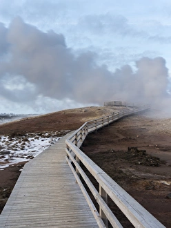 Geothermal area Gunnuhver on Reykjanes peninsula during winter. europe, northern europe Geothermal area Gunnuhver on Reykjanes peninsula during winter. europe, northern europe