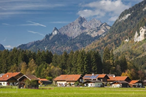 Germany, Bavaria, Graswang, town and landscape Germany, Bavaria, Graswang, town and landscape