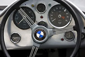 Germany, Bayern-Bavaria, Munich. BMW Welt Car Emporium, BMW-Fraser-Nash Car interior from the 1930s Germany, Bayern-Bavaria, Munich. BMW Welt Car Emporium, BMW-Fraser-Nash Car interior from the 1930s