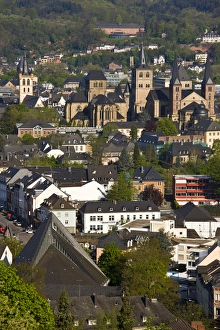GERMANY, Rheinland-Pfaltz, Mosel River Valley, Trier. Elevated town view from the East GERMANY, Rheinland-Pfaltz, Mosel River Valley, Trier. Elevated town view from the East