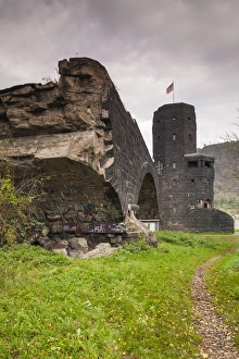 Germany, Rheinland-Pfalz, Remagen, ruins of the Bridge at Remagen, the last remaining Germany, Rheinland-Pfalz, Remagen, ruins of the Bridge at Remagen, the last remaining