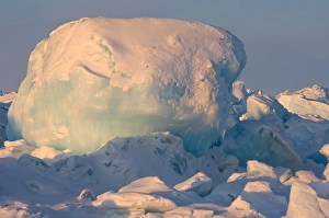 giant ice ball on the frozen Chuckchi Sea during spring whale hunting season giant ice ball on the frozen Chuckchi Sea during spring whale hunting season
