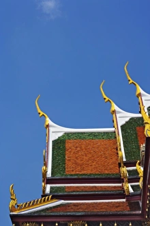Gilded rooftop architecture of the Royal Pantheon or Prasat Phra Thep Bidon, Wat Phra Kaeo Gilded rooftop architecture of the Royal Pantheon or Prasat Phra Thep Bidon, Wat Phra Kaeo