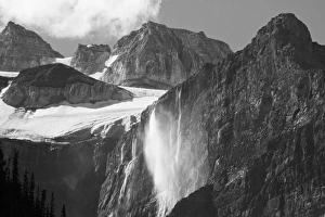 Glacial Waterfall, Rocky Mountains, Moraine Lake Area, Banff National Park, Alberta Glacial Waterfall, Rocky Mountains, Moraine Lake Area, Banff National Park, Alberta