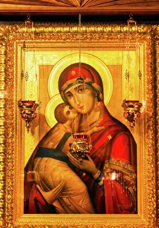 Golden Saint Barbara Icon Basilica Saint Michael Monastery Cathedral Kiev Ukraine Golden Saint Barbara Icon Basilica Saint Michael Monastery Cathedral Kiev Ukraine