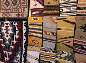 Hand woven blankets made by Native Americans for sale in Old Town Albuquerque, NM Hand woven blankets made by Native Americans for sale in Old Town Albuquerque, NM