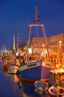 Germany Waterfront Scene Prints: harbor by night
