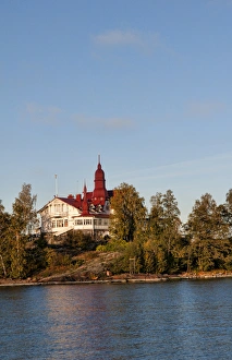 Helsinki Finland house on hill in city harbour Helsinki Finland house on hill in city harbour