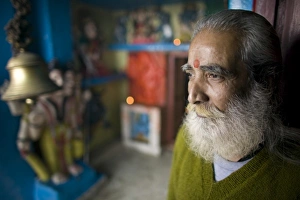 Hindu male visiting a shrine, Himachal Pradesh, India Hindu male visiting a shrine, Himachal Pradesh, India